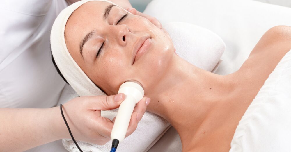 Woman receiving facial treatment for better skin